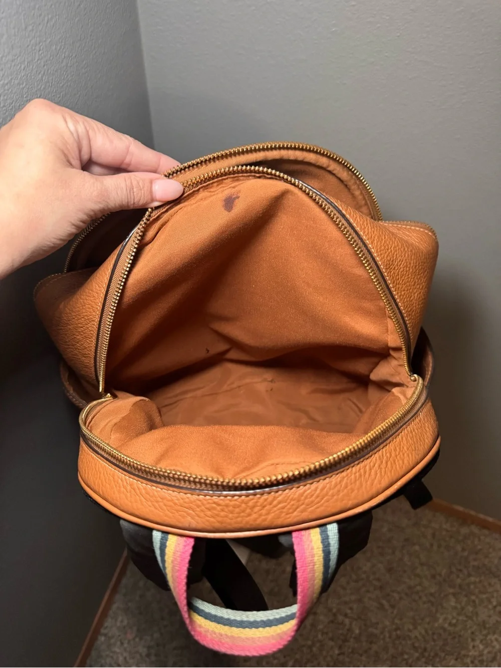 Coach Mini Backpack in Tan Pebbled Leather